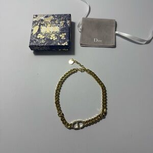 Dior Gold Necklace with Iconic Logo